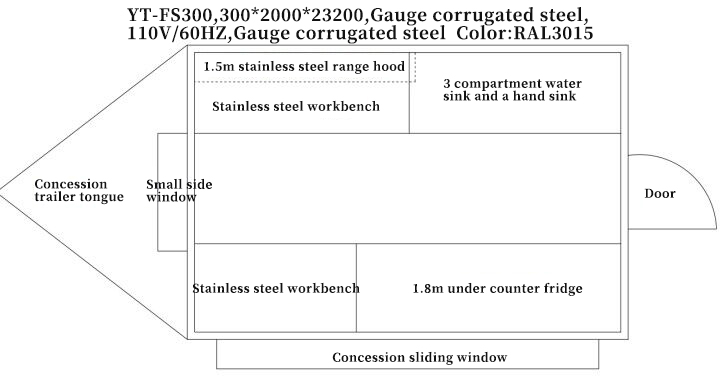 shipping container food trailer floor plan